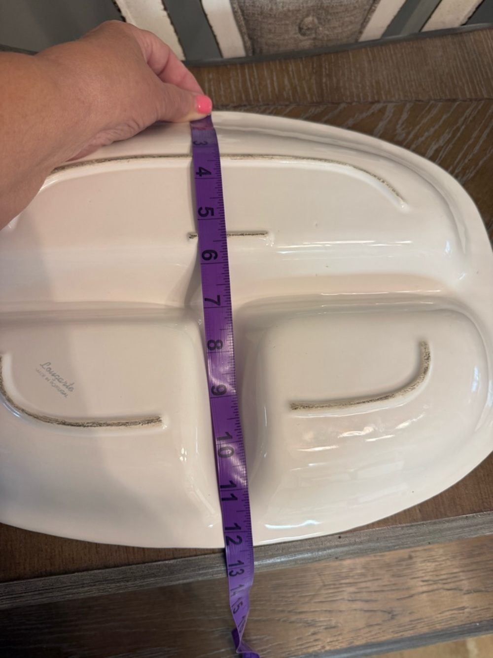 Loucarte White Divided Serving Dish - Picture 3 of 4
